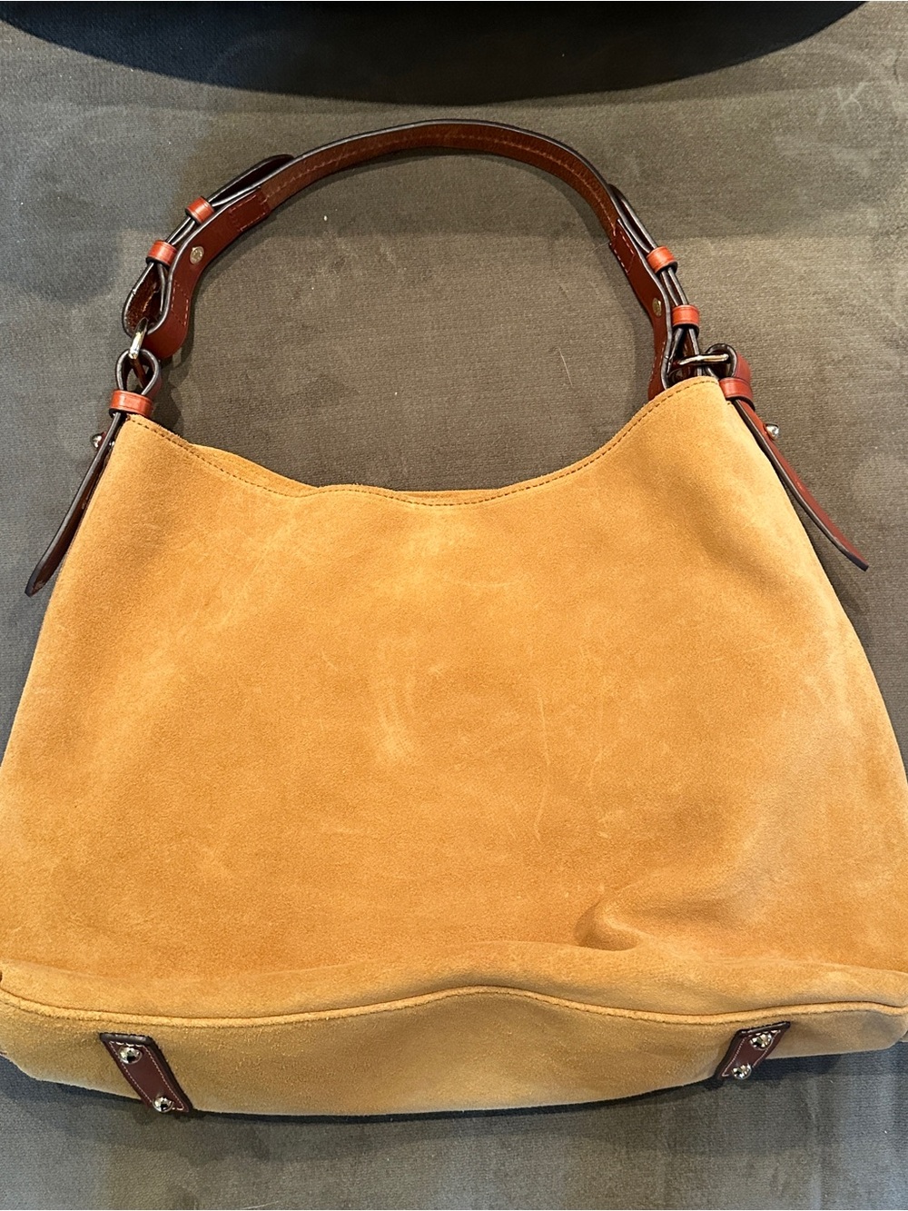 Dooney & Bourke - Mustard Color Suede Cooper Hobo - Picture 2 of 6